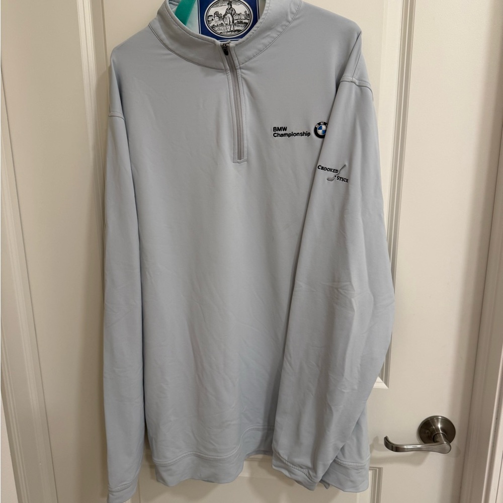 Peter Millar Gray Quarter-Zip Pullover